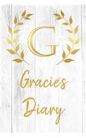 Gracie's Diary: Personalized Diary for Gracie / Journal / Notebook - G Monogram Initial & Name - Great Christmas or Birthday Gift