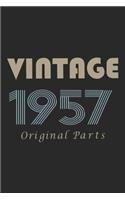 Retro Birthday - Vintage 1957 Notebook Original Parts Gift