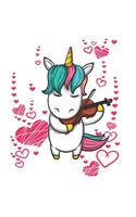 Hearts Violine Music Unicorn Notebook: Lined Paper Journal 6x9 - 120 Pages