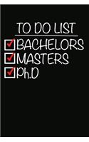 To Do List Bachelors Masters Ph.D
