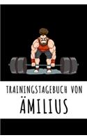 Trainingstagebuch von Ämilius: Personalisierter Tagesplaner für dein Fitness- und Krafttraining im Fitnessstudio oder Zuhause