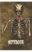 Notebook: Cool Skeleton Themed Halloween Blank Lined Notebook - 120 Pages College Ruled 6" x 9"