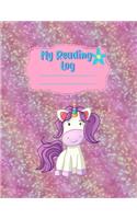 My Reading Log: Unicorn Themed Book Journal for Kids (8.5"x11" Full Colour UK English A4)