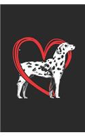 Dalmatian Heart: Dalmatians Notebook, Dotted Bullet (6" x 9" - 120 pages) Animal Themed Notebook for Daily Journal, Diary, and Gift