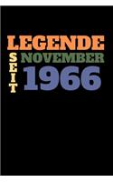 Legende seit November 1966: Liniertes Geburtstag Birthday oder Gästebuch Geschenk liniert - Geburtstags Journal für Männer und Frauen mit Linien