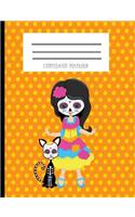 Composition Notebook: Day of the Dead Sugar Skull Girl and Cat Notebook