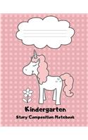 Kindergarten Story Composition Notebook: Pink Unicorn