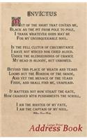 Large Print Address Book: Invictus Poem Address Book, 5.5x8.5 Inch. Thoughtful Gift for Veterans and Injured People