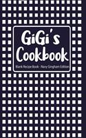 Gigi's Cookbook Blank Recipe Book Navy Gingham Edition