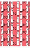 Journal Notebook For Cat Lovers Funny Tall Cats Pattern 6: 110 Page Plain Blank Journal For Drawing, Writing, Doodling In Portable 6 x 9 Size.(21 Wordworthy Series Unlined)