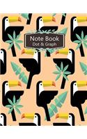 Notebook Dot&Graph: Graphic Hornbill Of The Rose color Book Cover Notebook Journal Diary, 110 pages, DOTGrid 55pages&GRAPH 55pages 8.5" x 11"