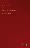 Die letzten Rudelsburger: in Großdruckschrift