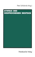 Syntax Des Gesprochenen Deutsch