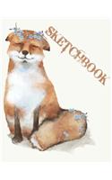 Sketchbook: Cute Fox Sketchbook for Kids Animal Lovers to Sketching, Whiting, Drawing, Journaling and Doodling Large (8.5x11 Inch.) 120 Blank Pages for Children