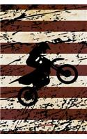 Notebook: Motocross Notebook American Flag Vintage Gift I Size 6 x 9 I Ruled Paper 110 Pages I Motorcycle Dirt Bike Jumping USA Retro I Planner Pocket Book Jo