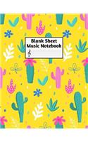 Blank Sheet Music Notebook: Easy Blank Staff Manuscript Book Large 8.5 X 11 Inches Musician Paper Wide 12 Staves Per Page for Piano, Flute, Violin, Guitar, Trumpet, Drums, Cell