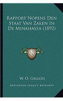 Rapport Nopens Den Staat Van Zaken In De Minahassa (1892)