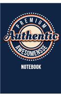 Premium Authentic Awesomensse Notebook: Funny quote, Blue cool design 6 x 9 with 120 pages Soft Matte Cover