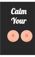 Calm your t*ts funny adult notebook: 6 x 9, 100 pages, lined