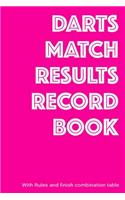 Darts Match Results Record Book