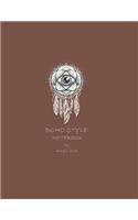 Boho style notebook: Dreamcatcher on brown cover and Dot Graph Line Sketch pages, Extra large (8.5 x 11) inches, 110 pages, White paper, Sketch, Draw and Paint(3 Dreamcatcher on Brown Notebook)