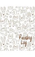 Reading Log: Reading Journal Dog Doodle Cover Large (8x10), 200 Record Pages(3 Dogs Doodle)