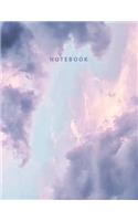Notebook: Beautiful Clouds Marble Pink Blue with Gold Lettering - 150 College-Ruled Lined Pages 8.5 X 11