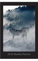 Plan on It 2019 Weekly Calendar Planner - Snow Wolves: 14 Month Calendar Winter Scenic Nature in the Wild Black Pocket Appointment Notebook