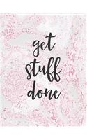 Get Stuff Done: 2019 Dated Weekly Planner with to Do Notes & Inspirational Quotes - Pink Speckled Marble
