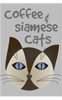 Coffee & Siamese Cats: Cat Lover Homework Book Notepad Notebook Composition and Journal Gratitude Diary Gift