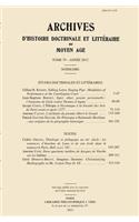Archives d'Histoire Doctrinale Et Litteraire Du Moyen Age