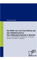 Der Effekt von Low Cost Airlines auf den Städtetourismus: Das Fallbeispiel Ryanair in Bremen: Die Incoming-Märkte Großbritannien, Schweden, Spanien und Italien im Vergleich(German)