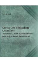 Abriss Des Biblischen Aramäisch Grammatik, Nach Handschriften Berichtigte Texte, Wörterbuch