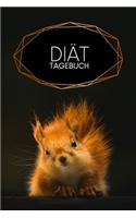 Diät Tagebuch: Tagebuch zur Erfassung von Abnehmfortschritten und täglichen Mahlzeiten mit Kalorien+Fett+Eiweiß+Kohlenhydraten - Motiv: Eichhörnchen