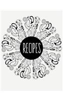 Recipes: Vegetable Mandala Blank Recipe Book To Write In - Big Empty Two Page Custom Cook Book Journal