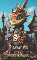 Steampunk Cute Dragon Coloring Book