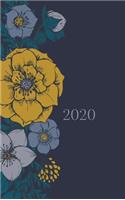 2020 Planner, Grey Floral, 2 days per page, with Islamic Hijri dates