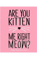 Are You Kitten Me Right Meow? Weekly Planner for Cat Lovers