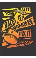 Notebook for car auto mechanic tuner and racer repeat fire