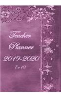 Teacher Planner 2019 - 2020 - 7 X 10: Weekly Lesson Planner - August to July, Set Yearly Goals - Monthly Goals and Weekly Goals. Assess Progress - Purple Boarders