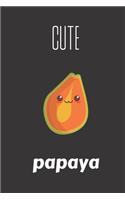 cute papaya: small lined Papaya Notebook / Travel Journal to write in (6'' x 9'') 120 pages