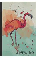 Address Book: Cute Flamingo Drawing Art Design Cover - Alphabetical A-Z Phone Number Address Birthday Email Organizer (Notebook 6 x 9, 157 Pages)