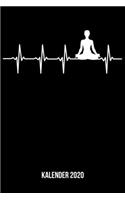 Kalender 2020: Terminplaner A5 - Yoga Herzschlag Heartbeat Wochenkalender & Monatsplaner 2020 - Geschenk für Yogis
