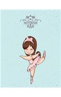 M notebook: Ballet girl on blue cover and Dot Graph Line Sketch pages, Extra large (8.5 x 11) inches, 110 pages, White paper, Sketch, Draw and Paint(3 Ballet Girl on Blue Notebook)
