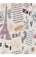 Paris: Paris Book, B5 Dotted Notebook, 7x10 Dot Grid Journal, Travelers Notebook, Diary, Planner 120 Pages, V.10