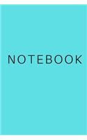 Notebook: Unlined Notebook - Blank Journal (6 X 9 Inches) - 100 Pages, Glossy Tiffany Blue Cover with Black Text