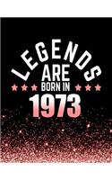 Legends Are Born in 1973: Birthday Notebook/Journal for Writing 100 Lined Pages, Year 1973 Birthday Gift for Women, Keepsake (Pink & Black)