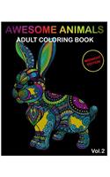 Awesome Animals Midnight Edition: Adult Coloring Books Designs and Stress Relieving Mandala Patterns for Anger Release, Adult Relaxation(Volume 2)(2 Awesome Animals Midnight Edition)