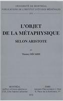 L'Objet de la Metaphysique Selon Aristote