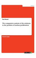 The comparative analysis of the solutions to the problem of nuclear proliferation